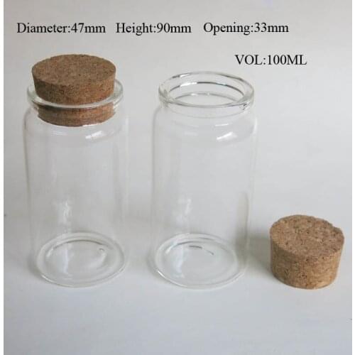 360 x 100ml Empty Glass Bottle with Wooden Cork Wishing Cork Stoppered Bottle Glass Jar Uused for Storage Craft Glass Container