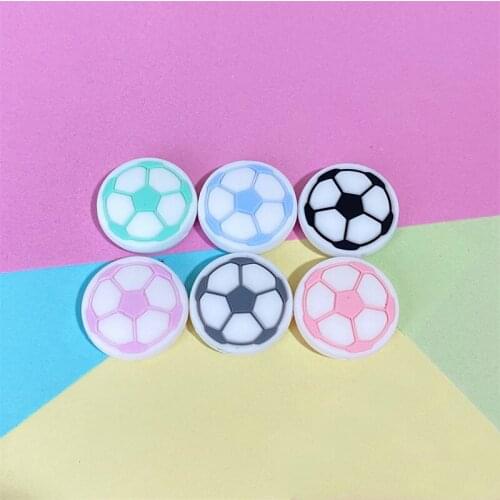 50/100/200pcs Silicone Football teether beads BPA Free Silicone Chewing Beads DIY Crafts Accessories Nursing Pendant