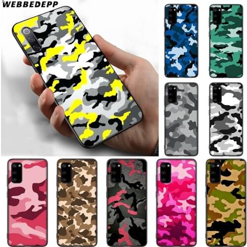 WEBBEDEPP Camouflage Pattern Case for Samsung A51 A71 A81 A91 M10 M20 M30 M40 J4 J6 J7 J8 Prime Plus Core Duo 2018