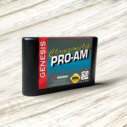 Championship Pro-Am - USA Label Flashkit MD Electroless Gold PCB Card for Sega Genesis Megadrive Video Game Console