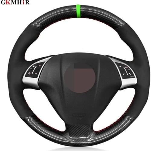 Carbon Fiber Black Suede Hand-stitched Car Steering Wheel Cover For Fiat Bravo 2007-2015 Doblo 2010-2015 Opel Combo 2012