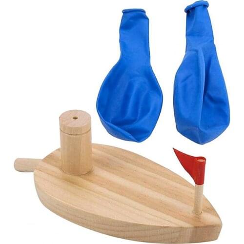 Wood Balloon Boat Floating Water Bath Playing Toy Kids Birthday Gift Desk Decor Developing intelligence Educational toys 2021