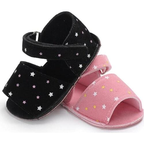 Baby Sandals Girl Boy Comfort Soft Cotton Anti-Slip Sole New Fashion Stars Print Newborn First Walker Infant Toddler Crib Shoes