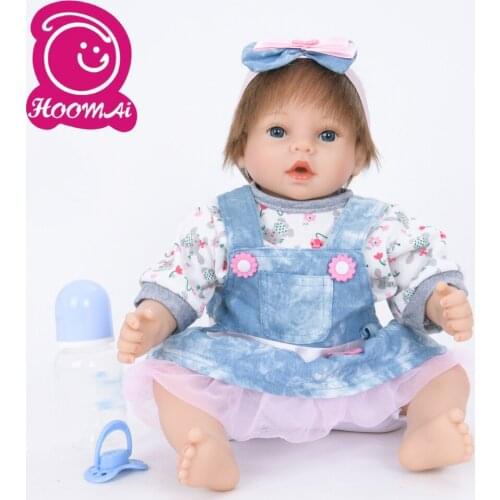18 Inch Exclusive Bebe Reborn Doll Fashion Soft Silicone 45 cm Cotton Body Realistic Baby Toy Cute Doll For Kids Christmas Gifts