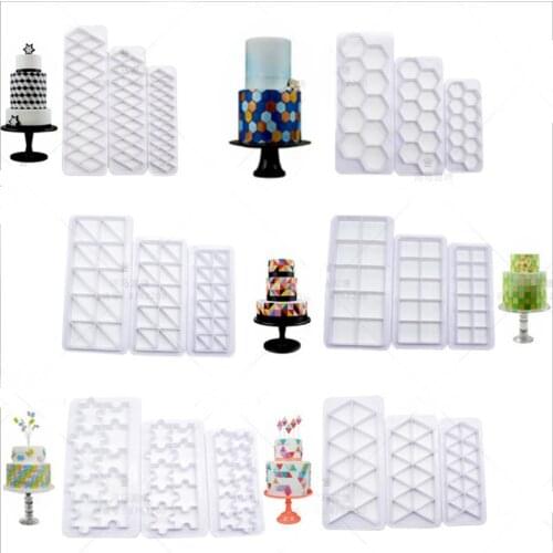 3 pcs Geometry fondant cookie cutter cake mold fondant mold fondant cake decorating tools Baking