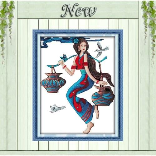 A good harvest beauty girl angel diy Painting Counted Print on canvas DMC 14CT 11CT Cross Stitch Needlework Kits embroidery Sets