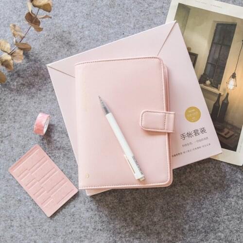 Pure Red Business Fashion PU Leather Planner Book B6 Diary Set 96 Sheets Agenda Gift Free Shipping