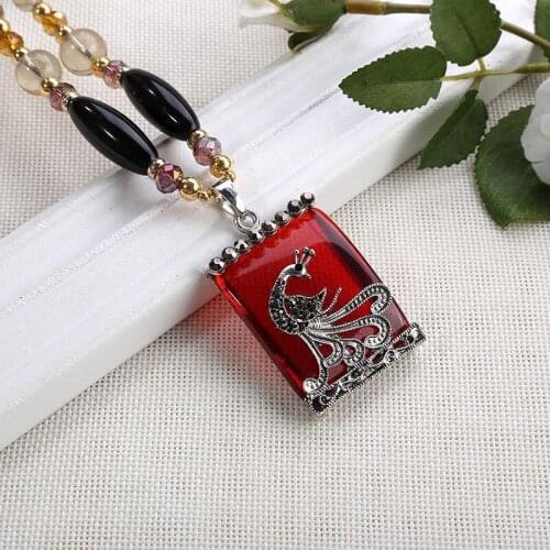 Pendant Necklace Charm Necklace Symbolizing Wealth and Good Luck Chinese Feng Shui Obsidian Stone Beads Womens Beaded klace