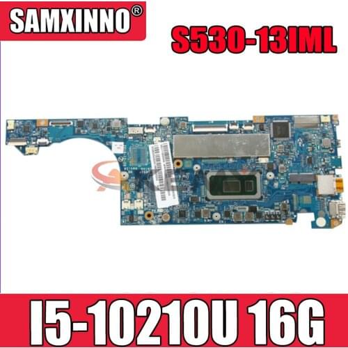Mainboard For Lenovo ideapad S530-13IML Laptop motherboard LA-G651P motherboard FRU 5B20S43022 with CPU I5 10210U RAM 16G