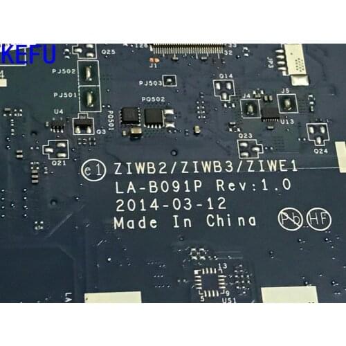 KEFU BRAND NEW, ZIWB2 / ZIWB3 / ZIWE1 LA-B091P Laptop motherboard for Lenovo B50-70 MAINBOARD PROCESSOR I7+ VIDEO CARD