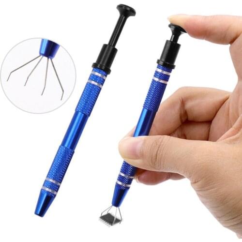 IC Chip Grabber Metal Grabber Powerful BGA Chip Picker Four Claw Paws Parts Maintenance Tool Pick Up Tools Gripping Device Blue