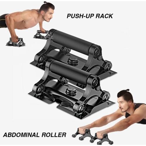 Multifunctional Push Up Board Bracket Abdominal Wheel Three in One Male Auxiliary Device Household Chest Muscle Training Fitness