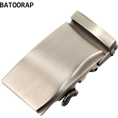 Fashion Business Belt Buckle Automatic For Men Solid Alloy Click Buckles Wire Drawing Process Fits In 3.5 CM Ratchet Belt