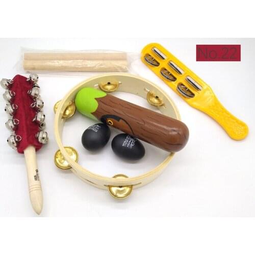 BIG SALE 6pc new musical instruments toy set wooden percussion instruments for baby preschool kids music rhythm educational