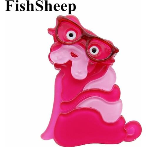 New Arrival 2 Colors Cute Dog Brooches For Women And Men Acrylic Animal Brooch Broches Lapel Pins Badges Female Decoration Gift