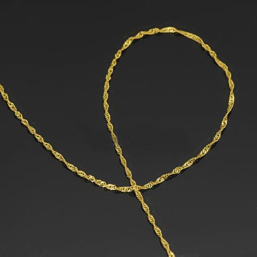 New Fine Solid Au750 18K Yellow Gold Womens Singapore Chain Necklace 15.7inch