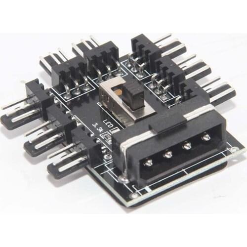PC 1 to 8 4Pin Molex Cooler Cooling Fan Hub Splitter Cable PWM 3Pin Power Supply Speed Controller Adapter For BTC Miner Mining