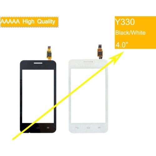 10pcs/lot Y330 touch screen For Huawei Ascend Y330 TouchScreen Sensor Digitizer Glass Lens Front Panel Black White Replacement