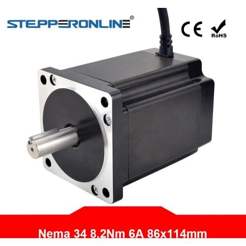 Nema 34 Stepper Motor 8.2Nm 6A 4-lead 86x86x114mm Stepping Motor 14mm Shaft for CNC Engraving Machine