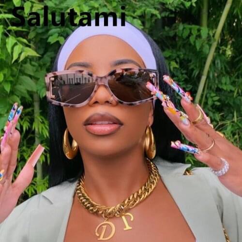 Vintage Unique Gradient Leopard Brown Sunglasses For Women Luxury Brand Small Square Sun Glasses Female Rivet Sexy Eyewear Alloy