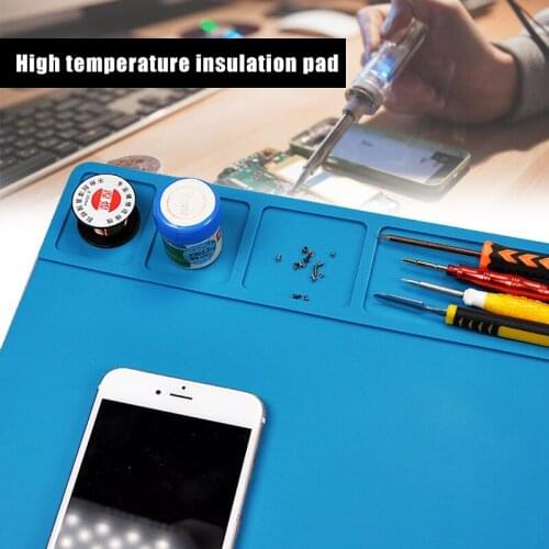 480X340mm Heat Insulation Working Mat Heat-resistant Soldering Station Repair Insulation Pad Insulator Pad Maintenance Platform
