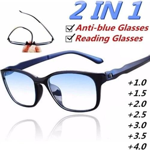Ultra-Light Reading Glasses Anti Blue Light Lens for Men Women Fashion Leg Frame +1.5 +2.0 +2.5 +3.0 +3.5 +4.0
