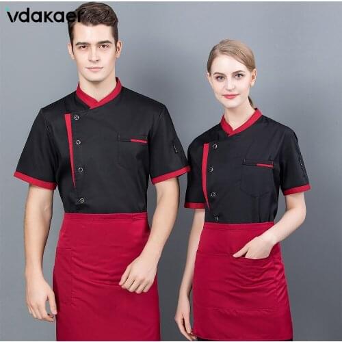 Unisex Chef Coat Long/Short Sleeves Restaurant Uniform Stand Collar Chef Jacket Kitchen Work Wear Catering Cook Baking shirt