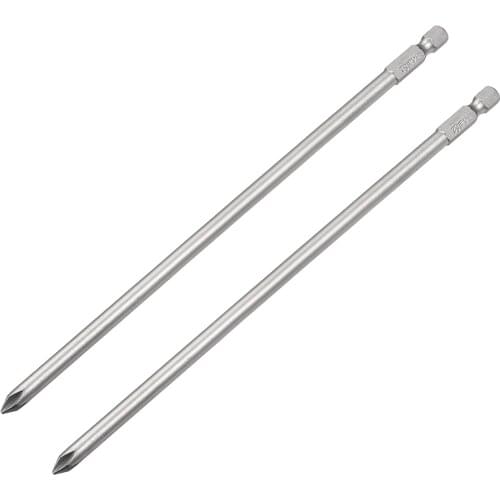 Uxcell 2pcs 1/4-Inch Hex Shank 200mm Length Phillips 6PH1 Magnetic Screw Driver S2 Screwdriver Bits