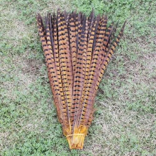 High quality natural yellow chicken tail feathers 50 PCS 20-22 inches / 50 to 55 cm