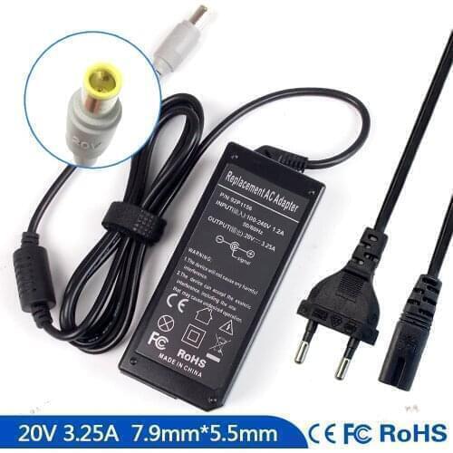 20V 3.25A Notebook Ac Adapter Charger for Lenovo ThinkPad 5129 2719 V200 8934 7449 4286 7466 7827 20BL 4403 2342 2738 3438 Z61e