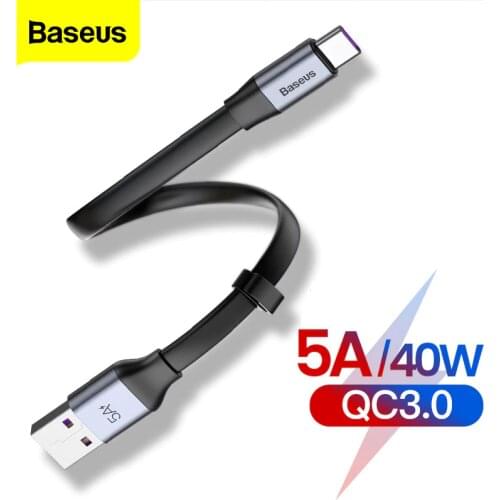 Baseus USB Type C Cable 5A For Huawei P30 P40 Fast Charging Charger USB-C Cable For Xiaomi Mi Redmi note 9 Samsung Type-c Cable