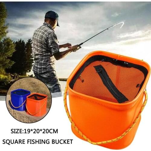 1Pcs Foldable EVA Water Bucket with Rope Belt Outdoor Collapsible Bag Carp Fishing Tackle Box Camping Fishing Accessories