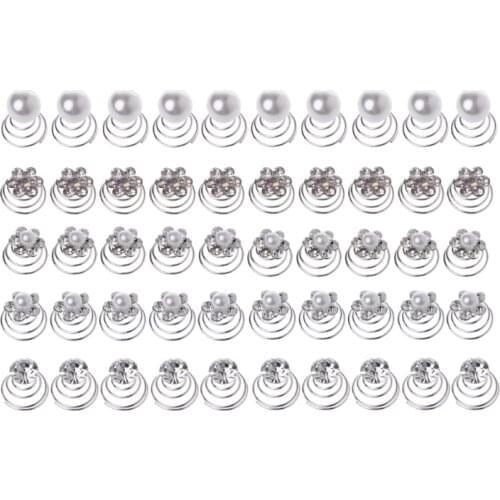 12PCS Bridal Wedding Pearl Flower Hairpins Swirl Spiral Twist Tiara Hair Jewelry Dropshipping