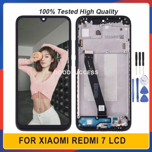 100% Tested 6.26'' For Xiaomi Redmi 7 LCD Display Touch Screen Digitizer Assembly Free Tools M1810F6LG