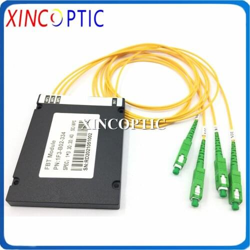 1X3 Single Window FBT Fiber Coupler,1310nm,SM,SC/APC 100*80*10,2.0mm,1M ABS Box Type FBT Coupler,1*3 Fiber Optical PLC Splitter