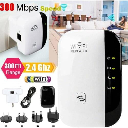 300Mbps Router Extender Range Extender WiFi Repeater - White EU/UK/AU/US Plug