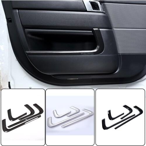 4pcs Carbon Fiber Style Inner Door Decoration Strip Trim For Land rover Range Rover Sport RR Sport 2014-2018 Car Accessories