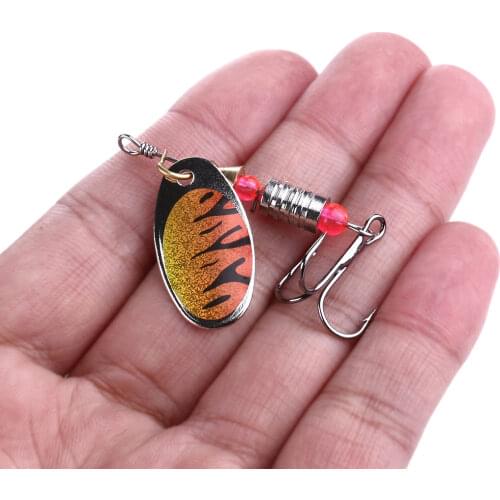 6.4CM-5.1G Artificial bait Spoon Lure Metal Spinner Fishing Lures Pesca Fishing Tackle Spinner Bait 6# Hook