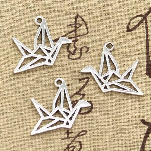 6pcs Charms origami paper cranes 23*29mm Antique pendant fit,Vintage Tibetan Silver,DIY for bracelet necklace
