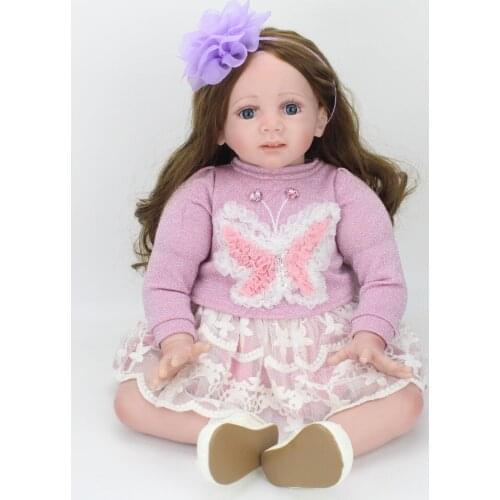60cm Silicone Reborn Baby Doll Toys 24inch Princess Toddler bebe modeling collectible doll Play house lifelike kids Xmas toys