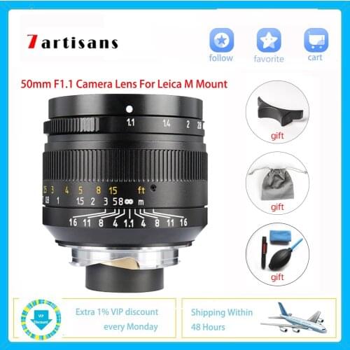 7Artisans 50mm F1.1 Large Aperture For Leica M DSLR Camera Lens For Cameras M-m M240 M3 M5 M6 M7 M8 M9 M9p M10 Full Frame