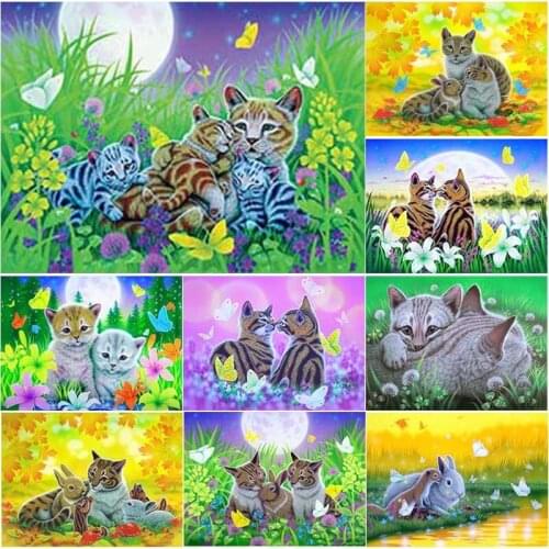 New 5D DIY Diamond Painting Cute Cat Diamond Embroidery Animal Cross Stitch Full Square Round Drill Crafts Home Decor Art Gift