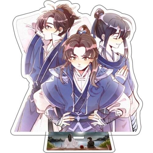 Anime Classic School Chinese Style 15cm big Stand Acrylic Figure Students Stand Model Toys White Cat Two-sided Doll Kawai Gifts