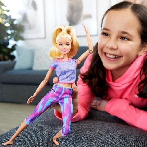 Barbie Classic Style Made To Move Yoga Doll Kid Toys 4 Color Choose 22 Joints Movable Change Cloth Princess Pretend Dolls GXF04