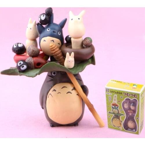 Free Shipping upgrade plush doll cute Totoro decoration for Potted plants sclupt figure models one set Miniature landscape