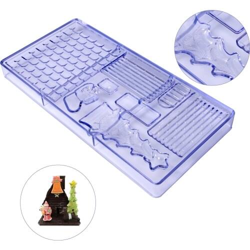Free shipping Polycarbonate Christmas House/Three Shape Chocolate Mold DIY Bakeware Mold CC0031