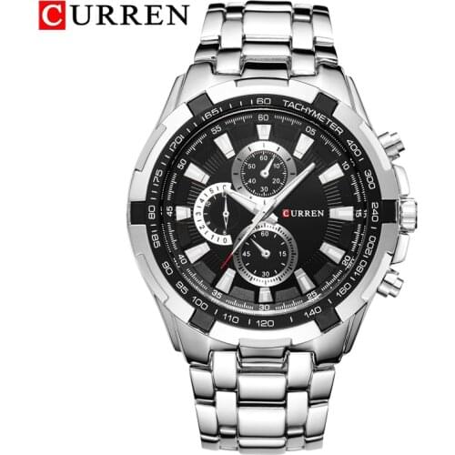 CURREN 8023 Quartz Watch Men Waterproof Sport Military Watches Mens Business Stainless Steel Wristwatch Male Clock reloj hombre