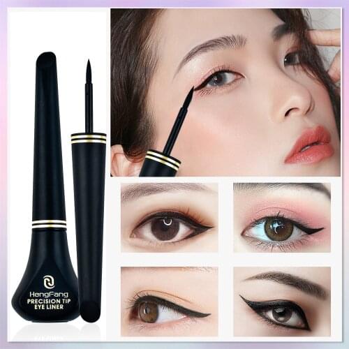 Black Liquid Eyeliner Pencil Fast-Dry Smooth Eye Liner Pen Smudge-Proof Eyeliners Eyelid Enhancer Brush Waterproof Long Lasting