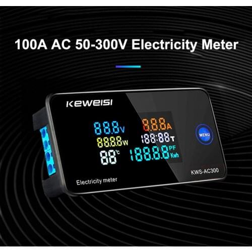 100A AC50-300V Smart Digital Voltmeter Ammeter Power Energy Meter LED Display AC Wattmeter Electric Voltage Current Meter