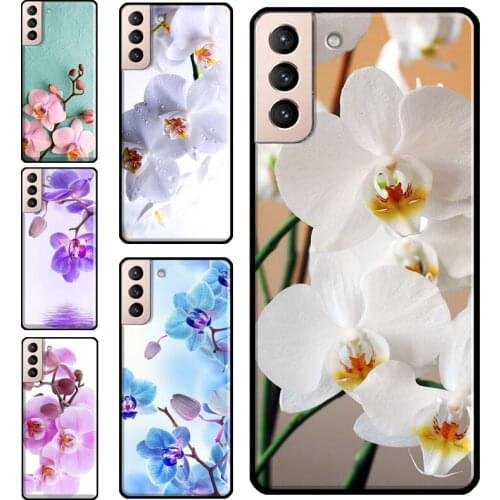 Orchid Flowers Colorful Silicone Soft Case For Samsung Galaxy S10 Plus S8 S9 S20 FE S21 Ultra Note 20 Ultra Coque